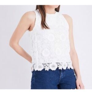 Maje Lidony Lace Sleeveless Shirt